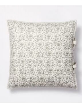 Euro Decorative Border Cotton Slub Print Quilt Sham Light Teal Green – Thre